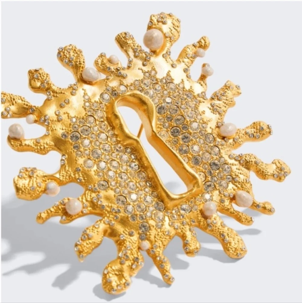 Schiaparelli Keyhole Crystals Enamel Brooch